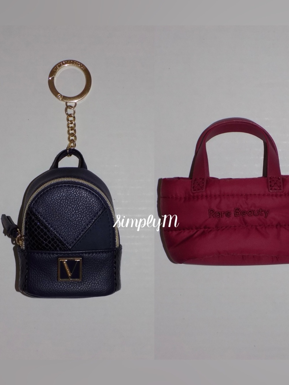 Victoria’s Secret VS Navy Blue Mini Backpack Keychain Charm & Rare Beauty